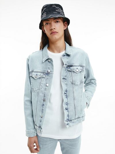 Calvin Klein Ruhák HU838900 | Calvin Klein Denim Férfi Dzseki Világos Kék